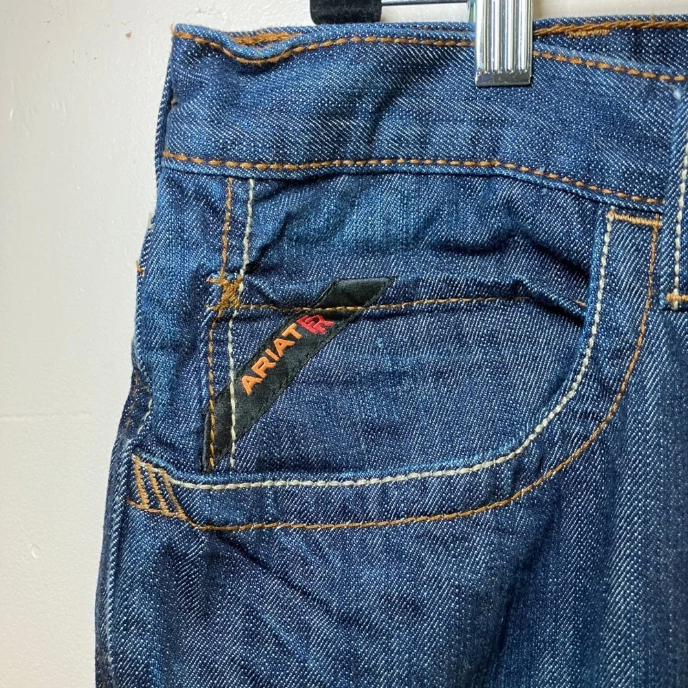 Ariat Mens Size 44x32 Work Boot Low Rise Dark Wash Denim Jeans Size 44x32